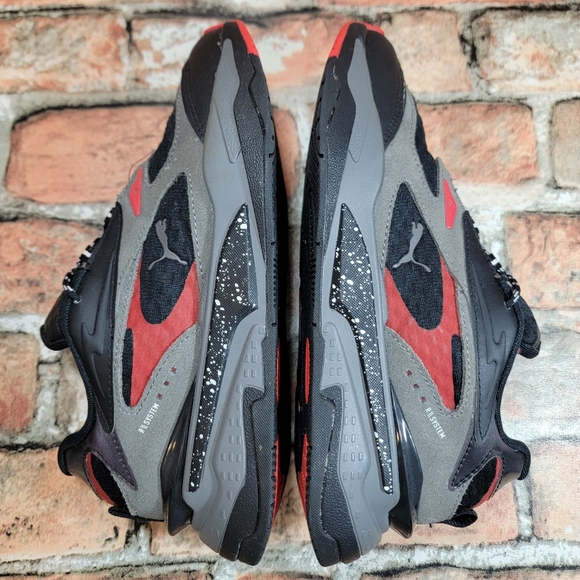 Puma RS Fast "APM" Black/Castlerock/ Red Sneakers Kids Size 5.5 - Picture 7 of 12
